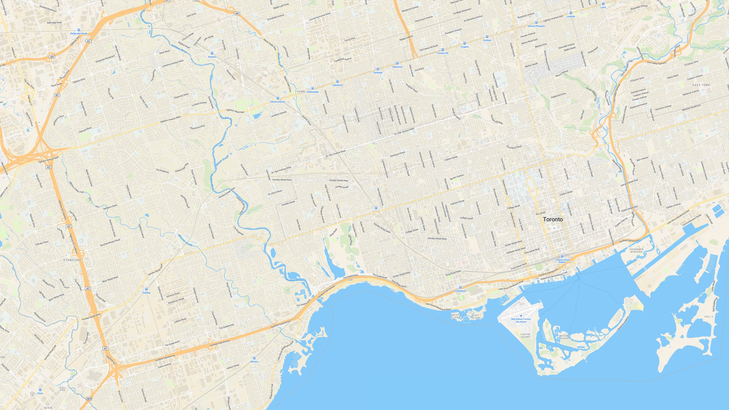 Map of Toronto with Harmis businesses marked